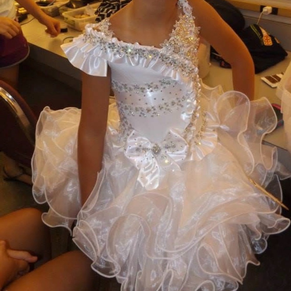 Elegant White Kids Pageant Dress